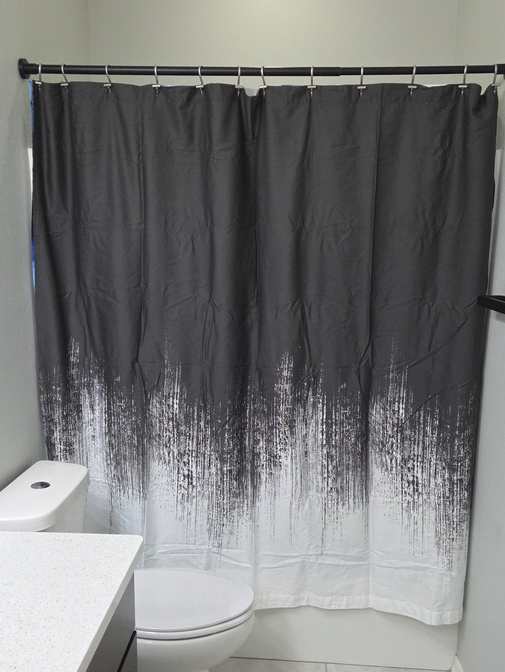 Vince Camuto Black and White Ombre Shower Curtain